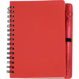 Mini Spiral Notebook with Pen Red